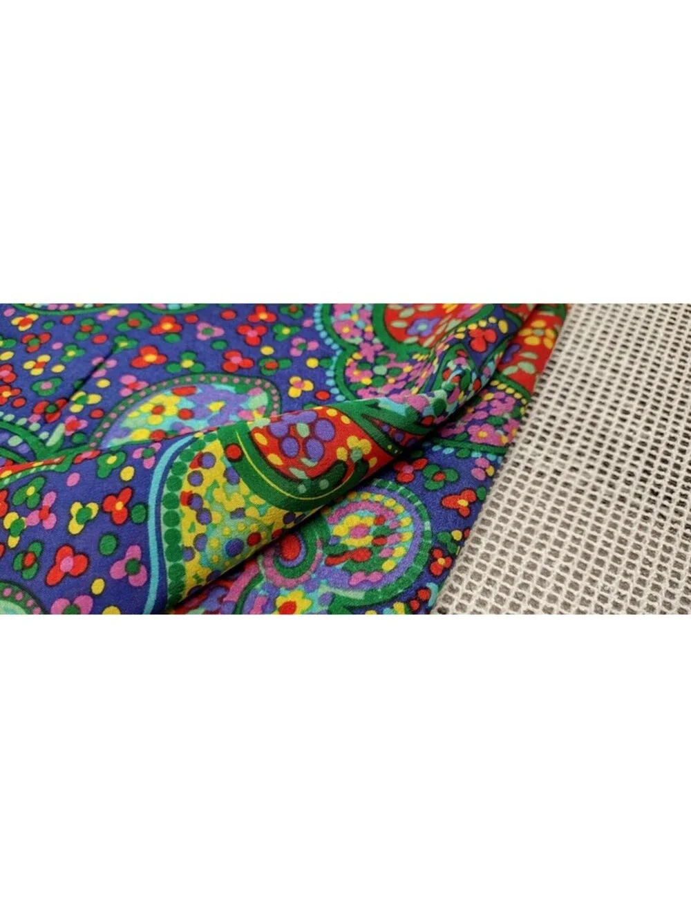 Vintage Psychedelic Paisley Silk Scarf Red Border Colorful Multicolor Big Size!